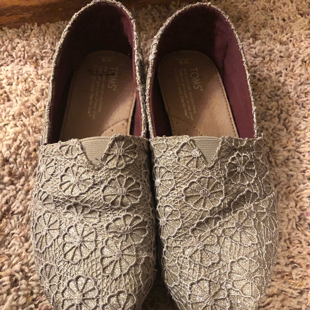Sparkly, Lacey Gold Toms